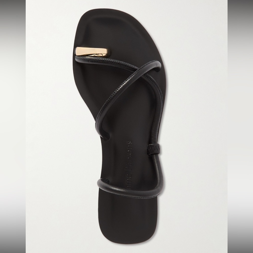 Emme Parsons Black Gold Toe Sandals EU 38 - fits like US7